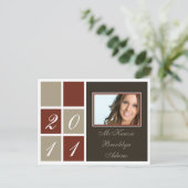 モダン卒業発表（錆） インビテーションポストカード (スタンド正面)