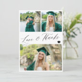 モダン卒業白黒写真 サンキューカード (スタンド正面)