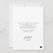 モダン卒業白黒写真 サンキューカード (裏面)