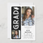 モダン卒業2写真卒業会 招待状 (正面)