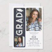 モダン卒業2写真卒業会 招待状 (正面)