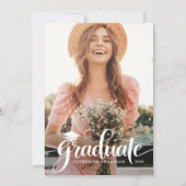 モダン卒業2写真卒業発表 招待状 (正面)