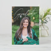モダン卒業2枚シンプル写真卒業 招待状 (スタンド正面)