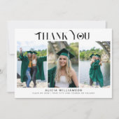 モダン卒業3枚の写真感謝していコラージュ カード (正面)
