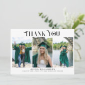 モダン卒業3枚の写真感謝していコラージュ カード (スタンド正面)