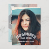 モダン卒業 | 2016年度卒業パーティー招待状 インビテーションポストカード (正面/裏面)