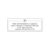 モダン単線イニシャル差出人住所 セルフインキングスタンプ (デザイン)