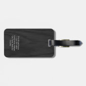モダン印お洒落刷された黒い木目のパタカスタムーン ラゲッジタグ (裏面横)