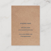 モダン印エレガント刷クラフトブルーフローラ 名刺 (裏面)