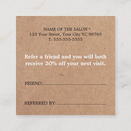 モダン印エレガント刷クラフト美しい 紹介カード (裏面)