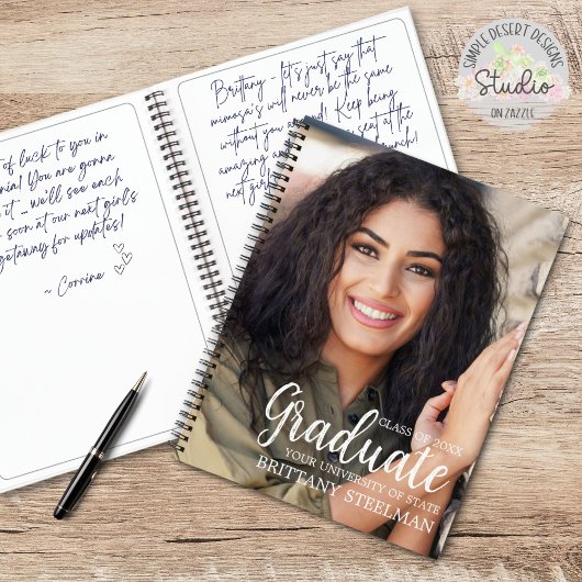 モダン即刻写真卒業ゲストブック ノートブック