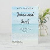 モダン及びエレガントビーチ結婚式招待状 招待状