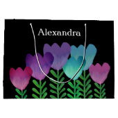 モダン及びエレガントフローラカスタム ラージペーパーバッグ (裏面)