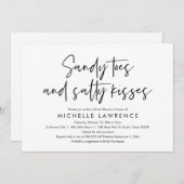 モダン及びカジュアルおもしろい、ブライダルシャワービーチパーティー 招待状 (正面/裏面)