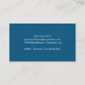 モダン及びシンプルな代用教員の名刺 名刺 (裏面)