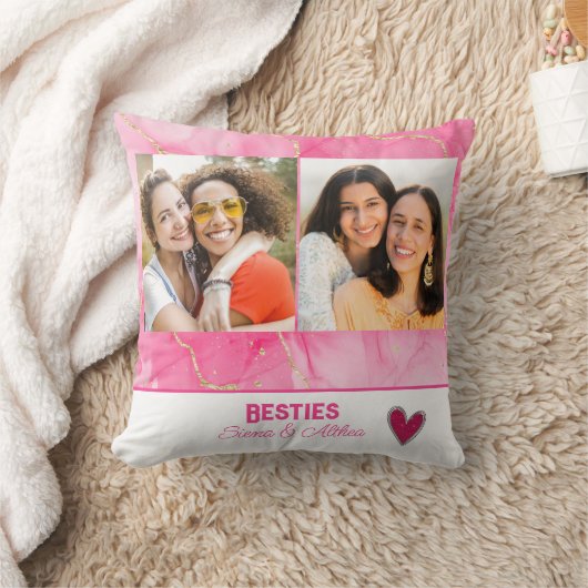 モダン友最高の人写真コラージュ クッション (ブランケット)