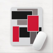 モダン口，黒，赤，灰色，抽象芸術 マウスパッド (マウス)