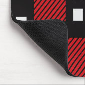 モダン口，黒，赤，白，抽象芸術 マウスパッド (コーナー)