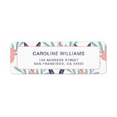 モダン可愛いかわいらしフローラ花差出人住所 ラベル (正面)