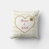 モダン可愛いエレガント赤いハートラブバレンタインデー クッション (正面)