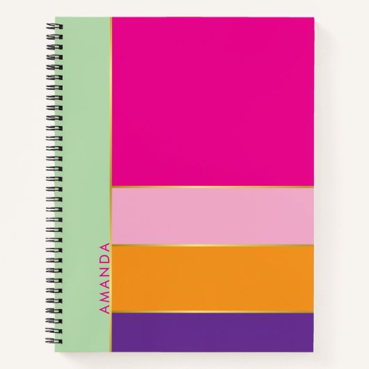 モダン可愛いカラフルエレガントトレンディーパーソナライズされた ノートブック (正面)