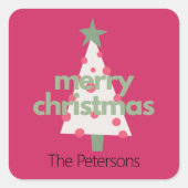 モダン可愛いカラフルカスタムクリスマス スクエアシール (正面)