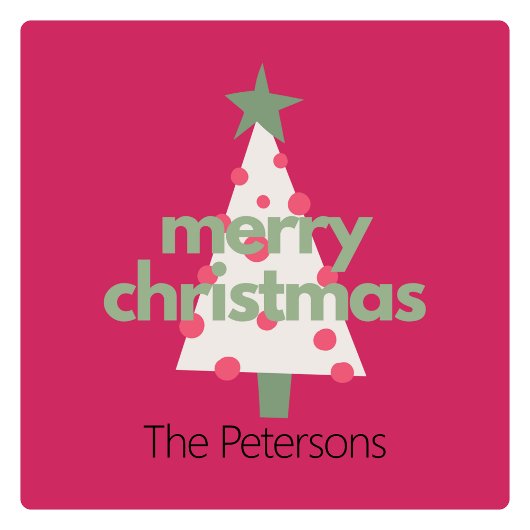 モダン可愛いカラフルカスタムクリスマス スクエアシール