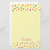モダン可愛いドット女子パーソナライズされた 便箋 (正面/裏面)