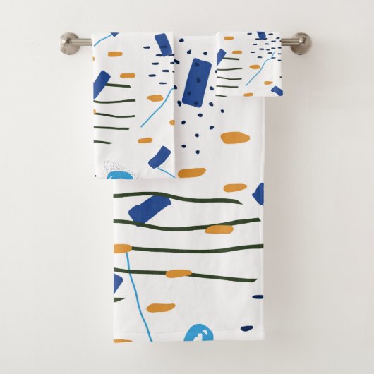 モダン可愛い幾何学組成 バスタオルセット (インサイチュ)