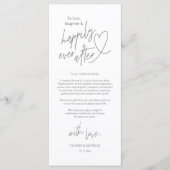 モダン可愛い結婚の置き場所サンキューカード プログラム (正面)