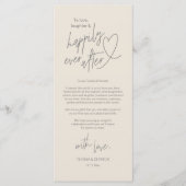 モダン可愛い結婚の置き場所サンキューカード プログラム (正面)