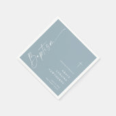 モダン台本エレガントほこりっぽいブルーボーイズ洗礼 スタンダードカクテルナプキン (角)