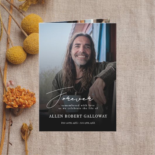 モダン台本エレガント写真折葬式プログラム プログラム