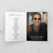 モダン台本エレガント写真折葬式プログラム プログラム (内部)