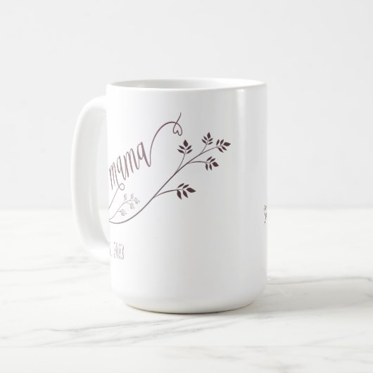 モダン台本ママ年の制定 コーヒーマグカップ (正面左)