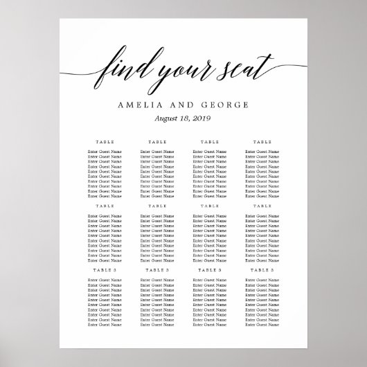 モダン台紙の座席表ポスター ポスター (正面)