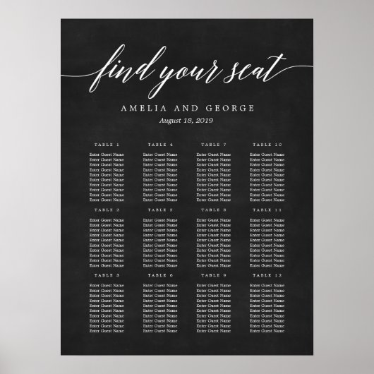 モダン台紙の座席表ポスター ポスター (正面)