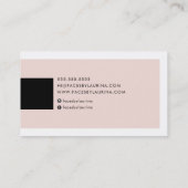 モダン名ミニマルシンプル赤面ピンク黒 名刺 (裏面)