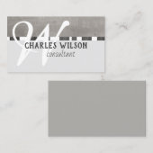 モダン名刺テンプレートのグレーと白 名刺 (正面/裏面)