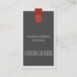 モダン名刺テンプレート（赤と灰色） 名刺