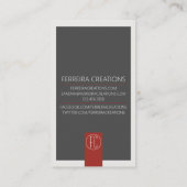 モダン名刺テンプレート（赤と灰色） 名刺 (裏面)