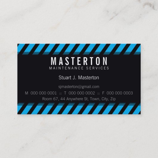 モダン名刺：：の警告ストライプ1 名刺 (正面)
