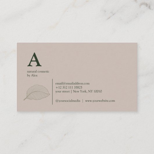 モダン名刺（緑） 名刺 (裏面)