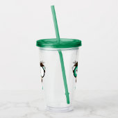 モダン名前をカスタムするおもしろい顔アイルランド国旗の色 アクリルタンブラー (左)