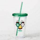 モダン名前をカスタムするおもしろい顔アイルランド国旗の色 アクリルタンブラー (裏面)