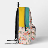 モダン名前をカスタムするカラフル模様ピンク プリントバックパック (左)