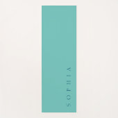 モダン名前をカスタムするティール（緑がかった色）と青 ヨガマット (正面)