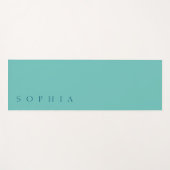 モダン名前をカスタムするティール（緑がかった色）と青 ヨガマット (正面(横))