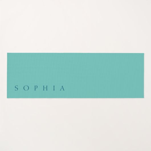 モダン名前をカスタムするティール（緑がかった色）と青 ヨガマット