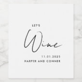 モダン名前をカスタムするブラックボトル赤白 ワインラベル (シングルラベル)